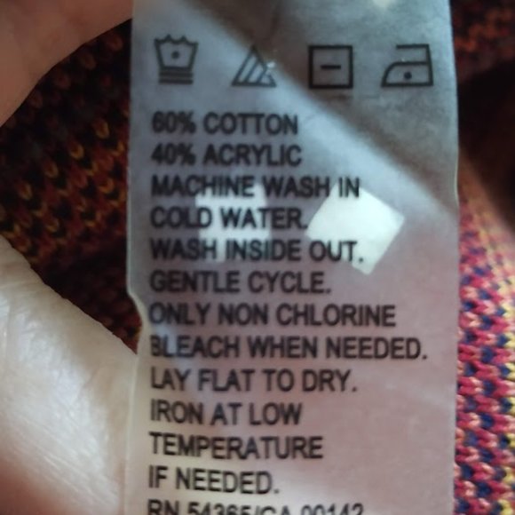 L Alia Vintage knit Aztec geometric print zipper cardigan navy blue - Picture 8 of 9